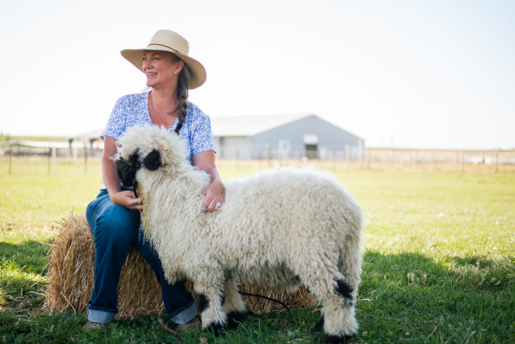 Brandi McGrath and Valais Sheep Brandi McGrath and Valais Sheep
